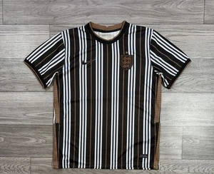 ENGLAND FAN REPLICA FOOTBALL SHIRT SOCCER JERSEY STRIPPED BROWN SIZE L UNBRANDED - Picture 1 of 16