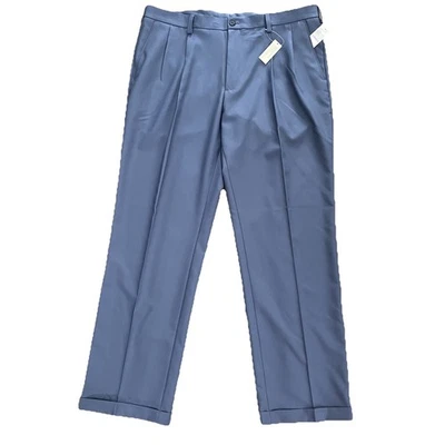 Pantalones de vestir VAN HEUSEN para hombre talla 38x32 calce clásico viajero nuevos con etiquetas azul marino ceniza preppy Foto 1 de 4