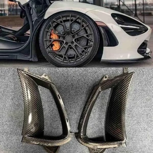 For 17-23 McLaren 720S 2PCS Real Carbon Fiber Front Bumper Side Splitter Vents - Foto 1 di 1