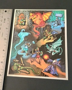Adesivo Vintage Hallmark Wizard Fantasy Dragon foglio adesivo vintage anni 80 RARO - Foto 1 di 5