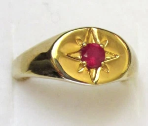 Rubin Sternring / Größe 10/14K Gold über 925 Sterlingsilber / 0,4ct 4,2g - Bild 1 von 4
