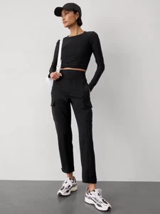 ATHLETA Endless Cargo High Rise Jogger Pant | Black 2 TALL #467187 NEW - Picture 1 of 7