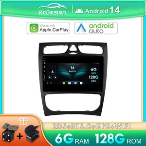 6G+128G Android14 Autoradio Carplay GPS DAB Für Mercedes Benz C-Klasse W203 W209 - Foto 1 di 13