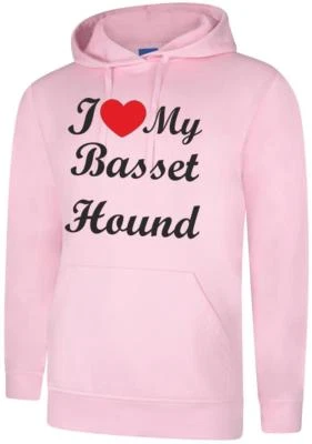 I Love My Basset Hound Dog Gift Present Unisex Hoody Hoodie Hooded Sweatshirt - Image 1 of 2