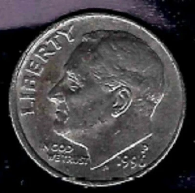 1996 P Roosevelt Dime 10 Cent Piece $0.10 ~ Mint Error Obverse - Image 1 of 2