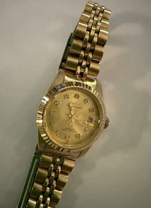 Damenuhr goldfarben 10 Diamanten CROTON - Bild 1 von 6