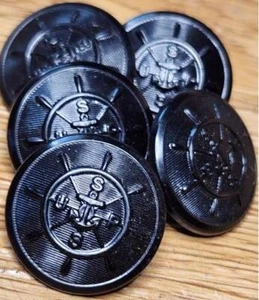 5 LOT  7/8" DIAMETER  USPS UNITED STATES POWER SQUADRON BUTTONS VGC FREE US SHIP - Picture 1 of 1