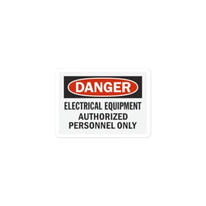 Danger Electrical Equipment Authorized Personnel Only Safety Sticker - Picture 1 of 4