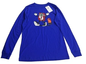 Nike Kids Sportswear Printed Long-Sleeve T-Shirt, Blue Present Box, Size S, NWT - Picture 1 of 7