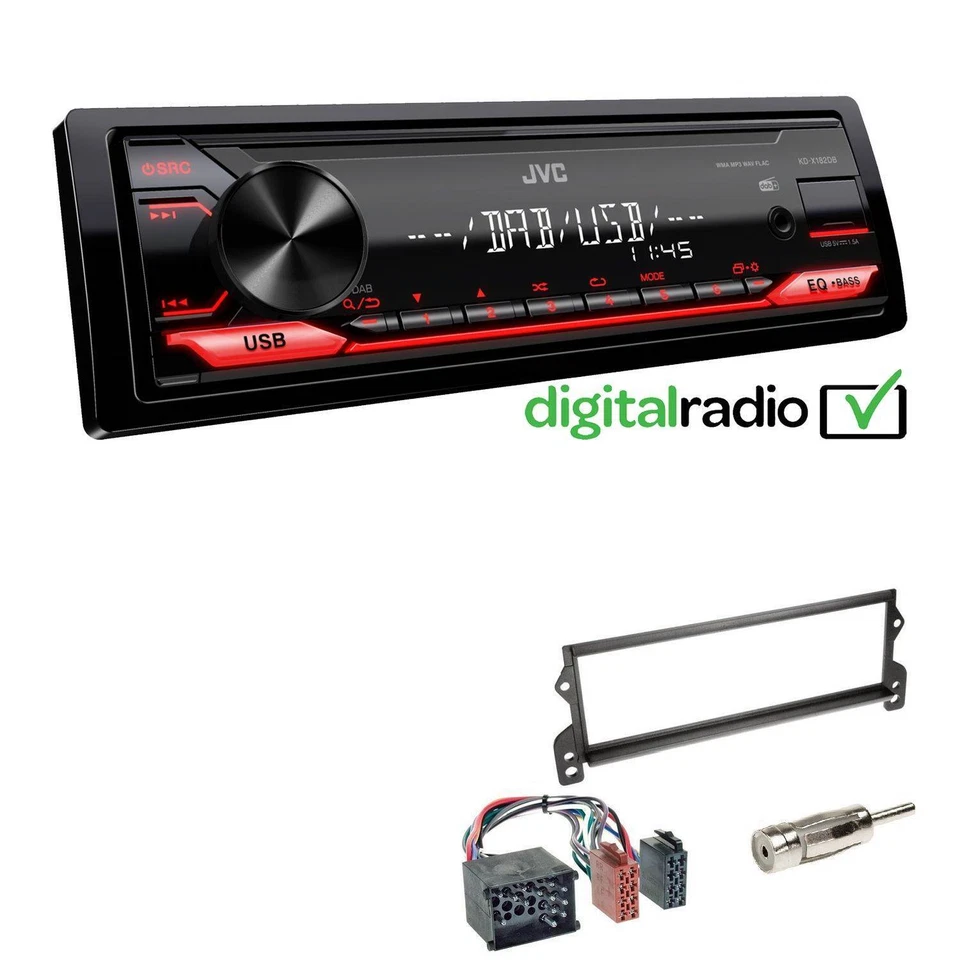 JVC 1-DIN Digital Media Autoradio DAB für MINI Mini Mini Cabriolet 2000-2002