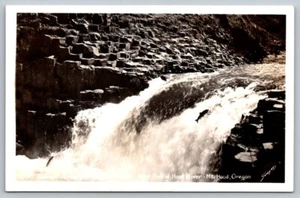 RPPC Salmon Run Hood River Mt. Hood Oregon Real Photo Postcard c1950 - Picture 1 of 2