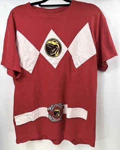 T-shirt Power Rangers Mighty Morphin costume ranger rosso GRANDE T-Rex uomo - Foto 1 di 7