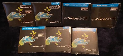 NEW Lot 7 EnVision Math Gr. 4 Student Ed~Teacher Ed~Assessment~Games More PC Mac - Image 1 of 4