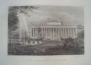 Berlin Das Museum reizende Gesamtansicht echter alter Stahlstich 1844 - Picture 1 of 1