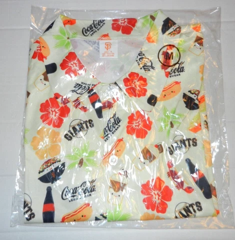 SF Giants Hawaiian Foodie shirt Medium 2023 San Francisco SGA Aloha Coca Cola 🎁 Cover