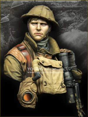 Young Miniatures, British Lewis Gunner WW1, kit de busto de resina sin pintar, YM1875 Foto 1 de 4