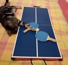 😻Portable mini table tennis set PING-PONG BALLS/BATS & CAT TOY GAME 😹