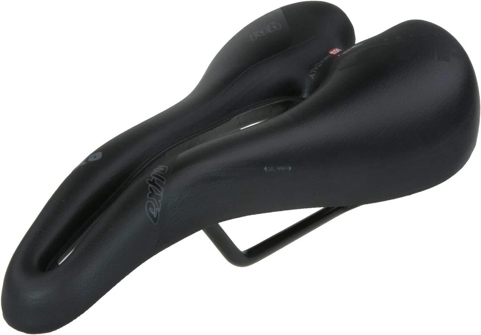 Selim Selle SMP Extra Gel Preto Material de Couro de Alta Qualidade Bicicletas de Estrada - Imagem 1 de 3