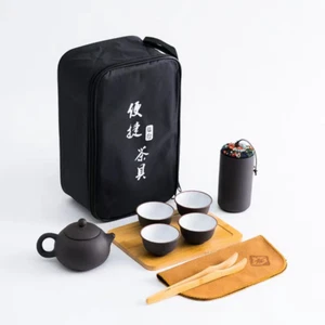 Tragbares Kung Fu Teeset Ton Keramik Gongfu Teetassen Teetasse Teekanne Set Geschenk - Bild 1 von 6