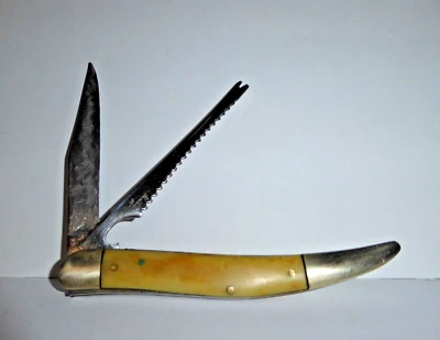 Ulster Fisherman's Vintage Stainless Steel 2-Blade Fishing Knife w/ Opener - Image 1 of 4