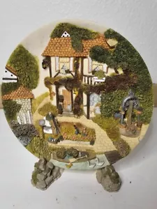 Sunny 1996 3D Plate Swiss Cottage Farm Country Mountain Cottage 7 1/2" Plate - Picture 1 of 6