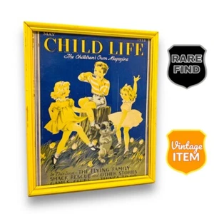 “Child Life” May 1938 Vintage Magazine Cover. Framed. RARE! HTF! - Picture 1 of 10