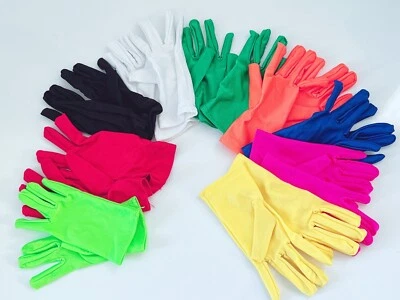 Niñas Niños Niños Fiesta Libro Semana Disfraz Colorido Guantes Multicolores Foto 1 de 4