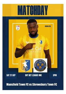 MANSFIELD TOWN v SHREWSBURY TOWN 21 September 2024 England EFL League One FAN 8p - Picture 1 of 1