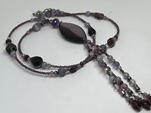 Collana Nappa Vintage Perline Viola 24 pollici plus - Foto 1 di 4