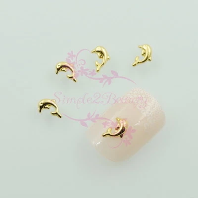 100 Simple Design Dolphin Ocean Summer Nail Art Alloy Charms Crafts 3D DIY Decor - Image 1 of 4