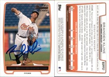 Branden Kline Signed 2012 Bowman  #BDPP37 Card Baltimore Orioles Auto AU