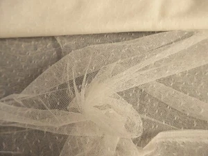 DE LIS NETTING~IVORY~12"x62"~GREAT FOR OVERLAYS~FASHION DOLL CLOTHES - Picture 1 of 2