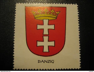 DANZIG Gdansk Polonia Poster Timbro Vignetta GERMANIA Etichetta - Foto 1 di 1