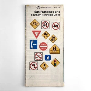 Vintage Rand McNally San Francisco und südliche Halbinsel Städte Karte Broschüre - Bild 1 von 6