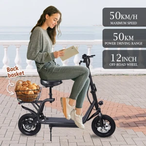 Electric Scooter 2000W 50KM/H Adult Scooter 12" Foldable Portable Travel Bike - Picture 1 of 24