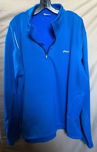 Asics Mens Size XLT Blue 1/3 Zip Pullover Active Trainer Jacket-EUC!! - Picture 1 of 18