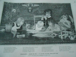 Gravure 1879 - Le Maitre Peintre - Enfants M. Verhas - Picture 1 of 1