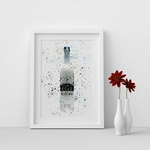 Belvedere Vodka Bottle Watercolour Splash A3, A4 and 4x6 Wall Art Prints - Picture 1 of 1