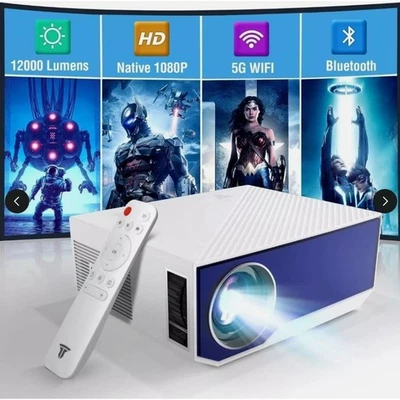 Proyector Wielio 1080P - 12000 Lúmenes 4K Portátil Hogar Video WiFi y Bluetooth Foto 1 de 4