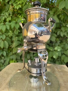 Teekanne Samowar Bouillotte Wasserkocher mit Spiritusbrenner Vintage - Messing - 0,5 Liter - Bild 1 von 12