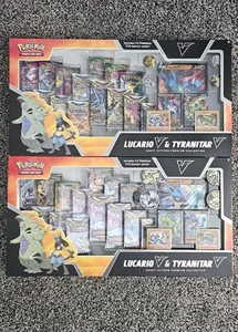 2x Pokemon Lucario V & Tyranitar V Heavy Hitters Premium Collection 2022 & 2023 - Picture 1 of 4