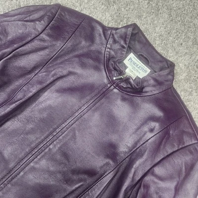 Pendleton Petite Purple Leather Jacket P Small Women Fitted Heritage Statement - Image 1 of 4