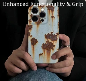 Rusty Phone Case,Glossy Rust Metal Look,Creative Iron Style Case for iPhone 16 - Picture 1 of 18