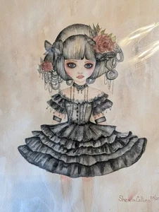 Haunted Little Girl Original Watercolor Painting  - Picture 1 of 3