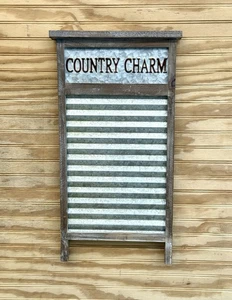Rustic Farmhouse “Country Charm” Sign by Hobby Lobby 2019 – Wood & Metal Decor - Picture 1 of 12