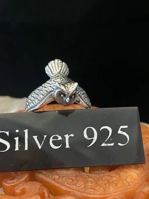 Anillo de plata maciza búho en vuelo Foto 1 de 4