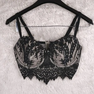 Victorias Secret Dream Angels Lined Demi Buste Double 34DD Zipper Back Bralette - Picture 1 of 8