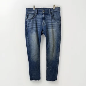 Pantalones de mezclilla 7 For All Mankind para hombre 33 (34x32) la pierna recta pintura salpicaduras en las piernas - Imagen 1 de 17