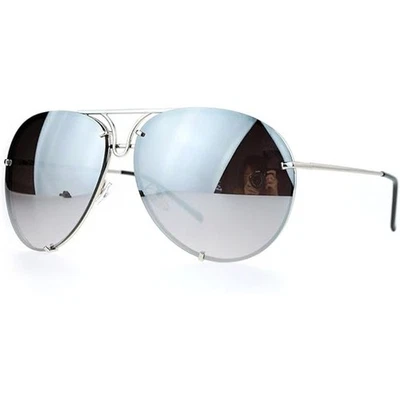 Nuevas gafas de sol de aviador redondas de gran tamaño con marco plateado naranja jugoso para hombre con defecto Foto 1 de 4