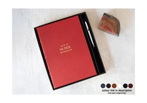Personalised Chianti Italian Full-Grain Leather A4 Journal Gift Set, Burgundy - Bild 1 von 9